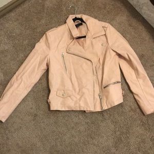 Dusty pink leather jacket
